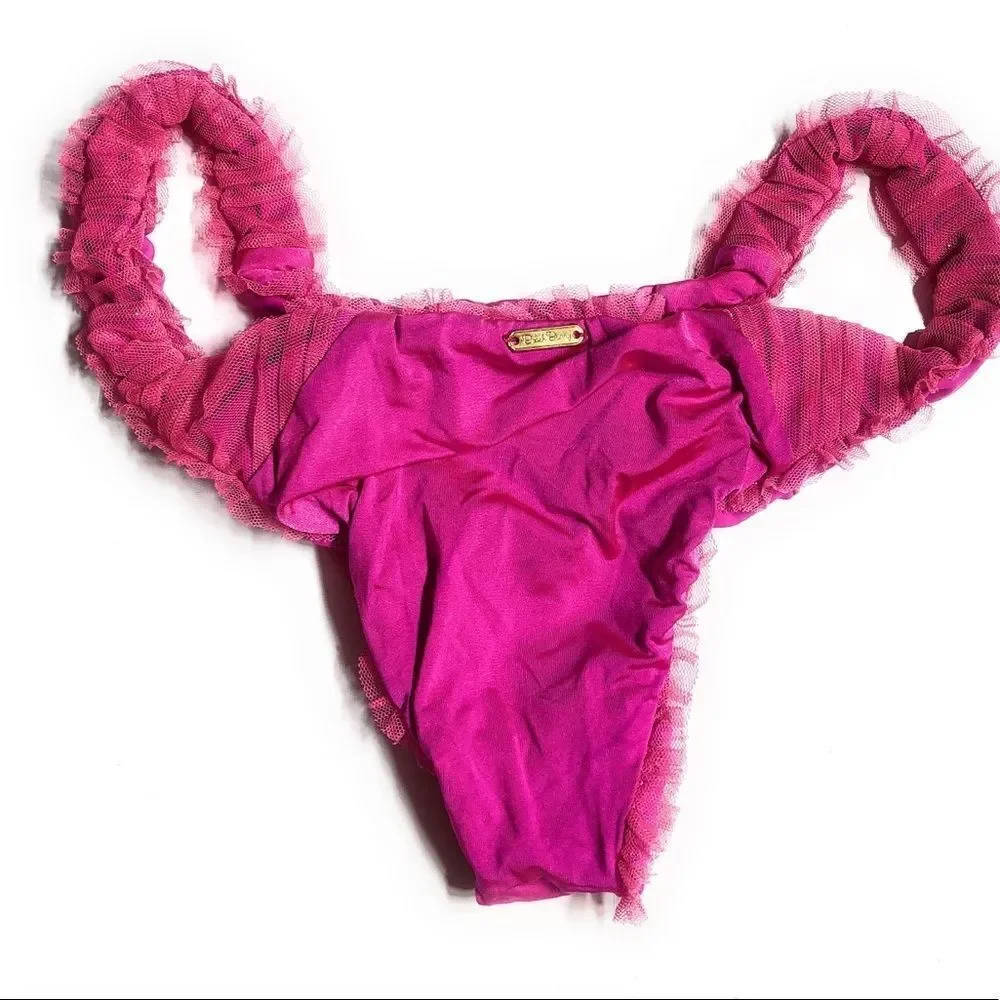 Beach Bunny Haute Pink Glitter Cheeky Bikini‎ Bottom